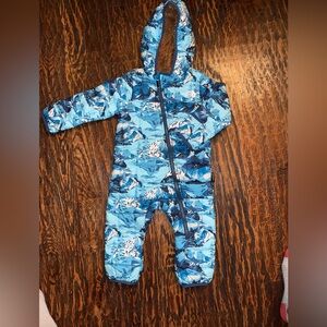 The North Face Kids Blue Patterned Footie
